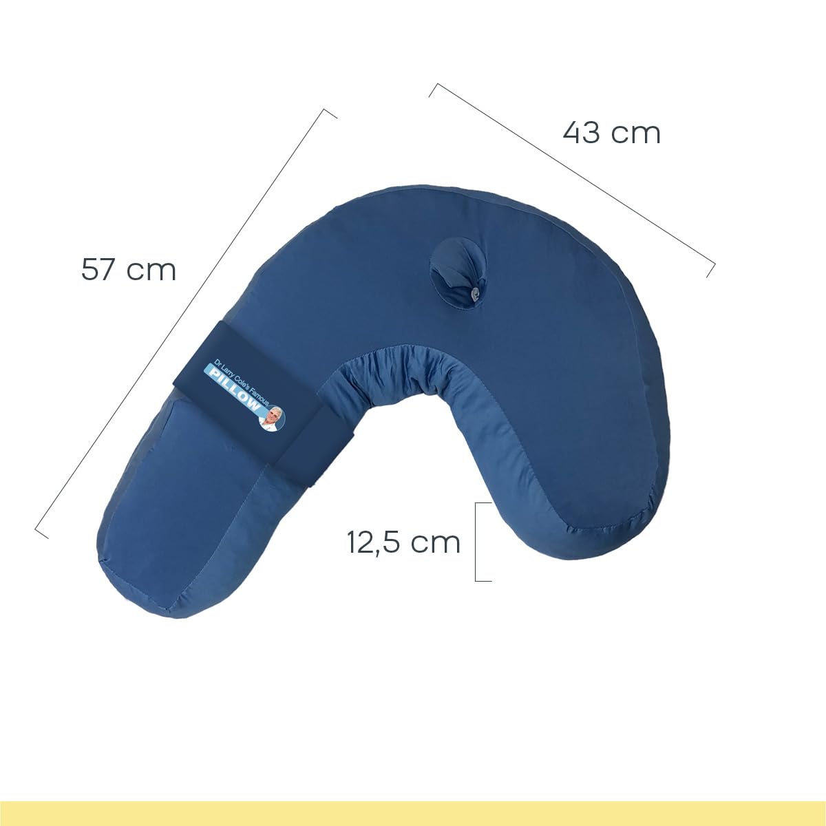 Side Sleeper Pillow for side sleepers to prevent snoring - ergonomic memory foam neck support pillow to relax the cervical spine - with cover - 42 x 37 x 15 cm.