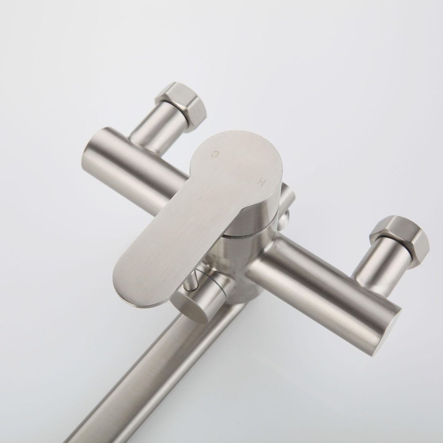 HomeLava bathtub faucet with handheld shower Round single-handle tub faucet bath faucet with shower set shower faucet fixture for shower tub bathroom sink, brushed stainless steel