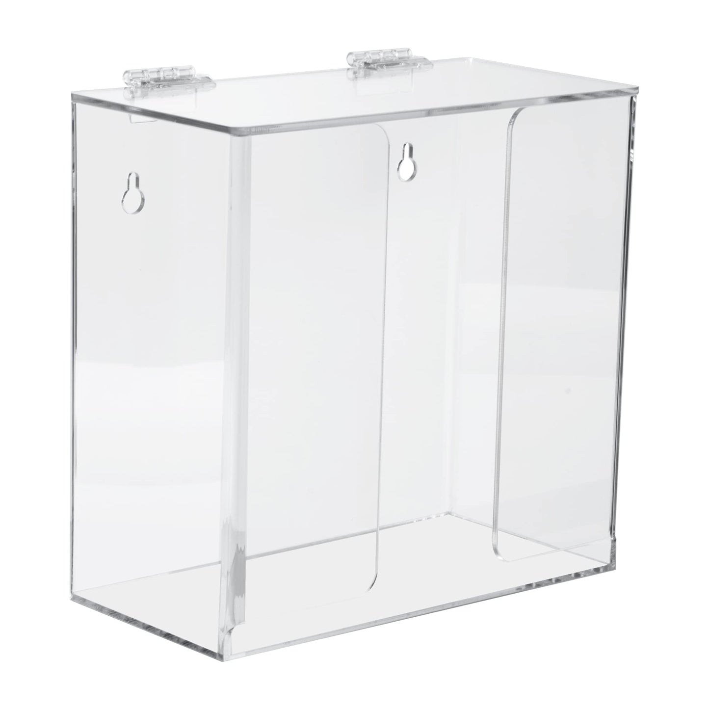 KOEMEHR Mask dispenser box with lid acrylic wall mount storage box for masks, gloves, napkins, hairnets, transparent