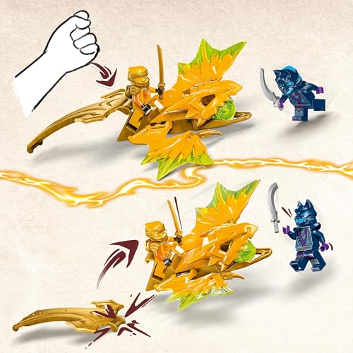 LEGO NINJAGO Kai's Fire Mech, action figure toy for kids & NINJAGO Arin's Dragon Glider, ninja set with dragon toy and figures.