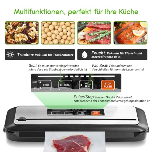 INKBIRD WiFi Sous Vide Cooker Set WiFi Sous Vide Stick ISV-200W + Vacuum Sealer INK-VS01, Sous Vide Cooker App Control 360° Circulation 0℃-90℃ Temperature, Vacuum Sealer with Built-in Cutter