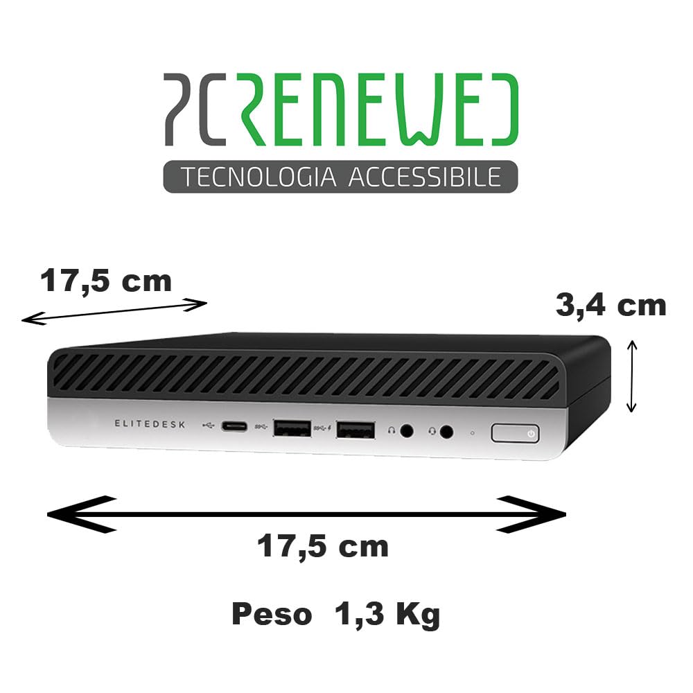 HP EliteDesk 705 G4 Mini PC Desktop, Windows 10 Pro Office 2021 AMD Ryzen 5 Pro 2400GE 3.20 GHz, RAM 16 GB SSD 240 GB (refurbished)