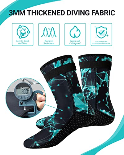 Summshall 3mm neoprene socks for men and women, keep warm neoprene socks with anti-slip sole. Durable neoprene socks ideal for water sports.
