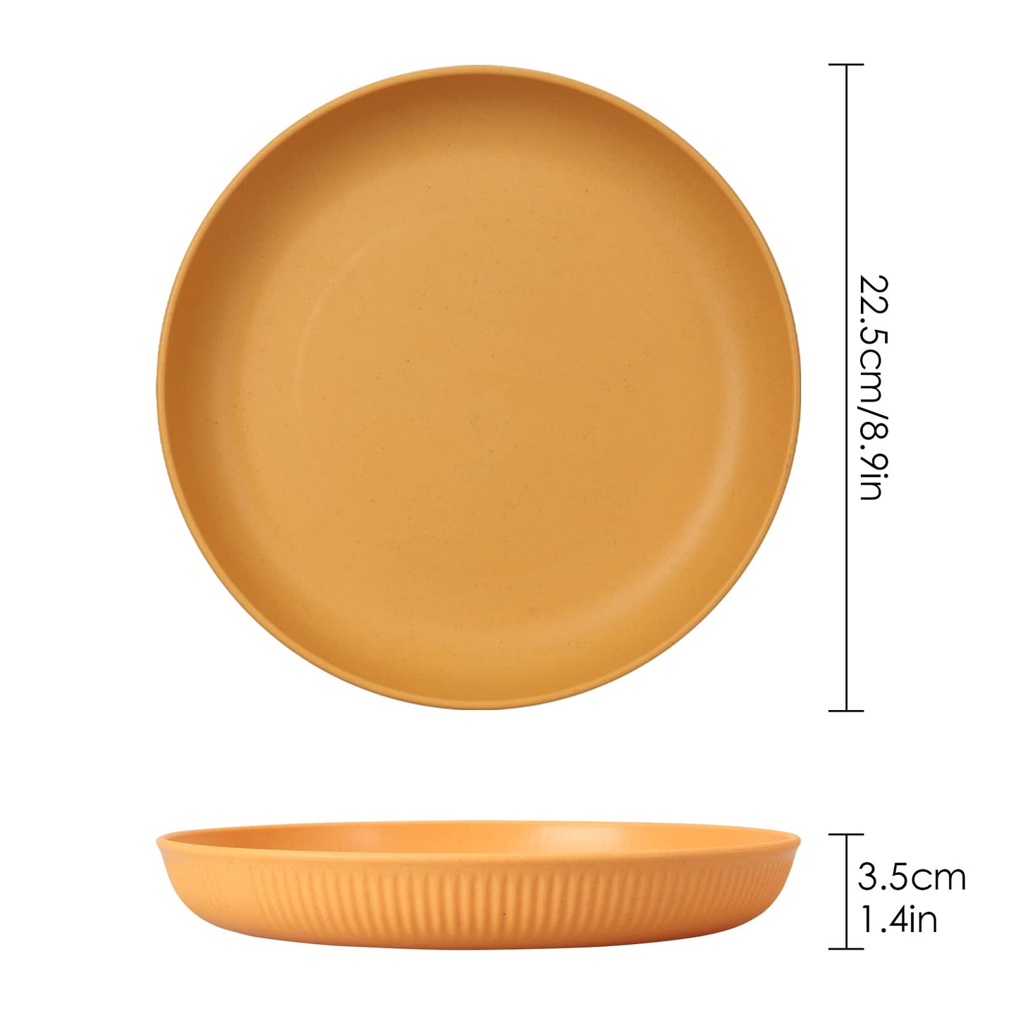 CSYY 6 Piece Plates, Unbreakable Dinner Plate Set, Deep Plastic Picnic Plate Set 22.5cm/9inch Camping Plates for Salad Pasta Party Home Microwave and Dishwasher Safe
