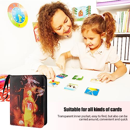 Football card collection album, 9 pockets, holds 900 football cards. Large collector's album with card holder sleeves in black.