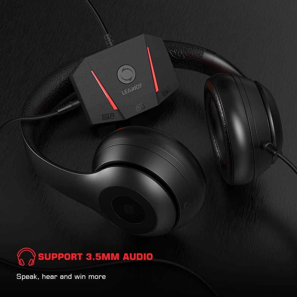 Leadjoy VX2 AimBox Mouse-Keyboard Adapter Converter, Cable Converter with 3.5mm audio interface, Compatible with Switch, Xbox Series X, Xbox One, PS4, PS5.