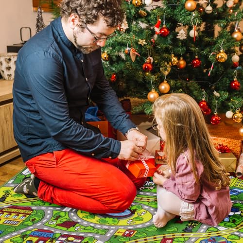 Booooom Jackson Children's Play Mat Road, Train Play Mat, Road Mat for Kids, Car Play Mat, Car Mat for Kids, Non-slip Play Mat, Train Mat, Children's Room Carpets