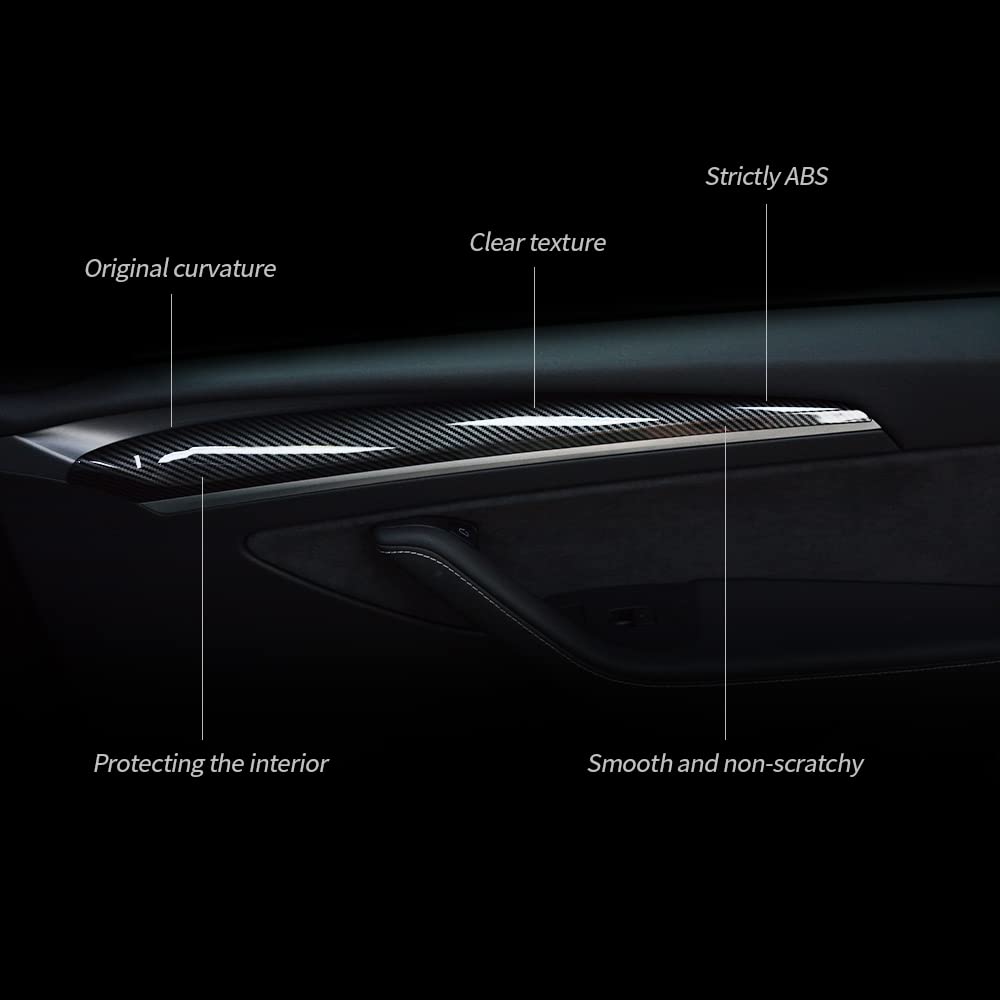 ABS carbon fiber model dashboard cover for Tesla Model Y 2021 2022, car center console panel sticker interior accessory for Model 3 2021 2022 (Not for the 2024 2025 new model)