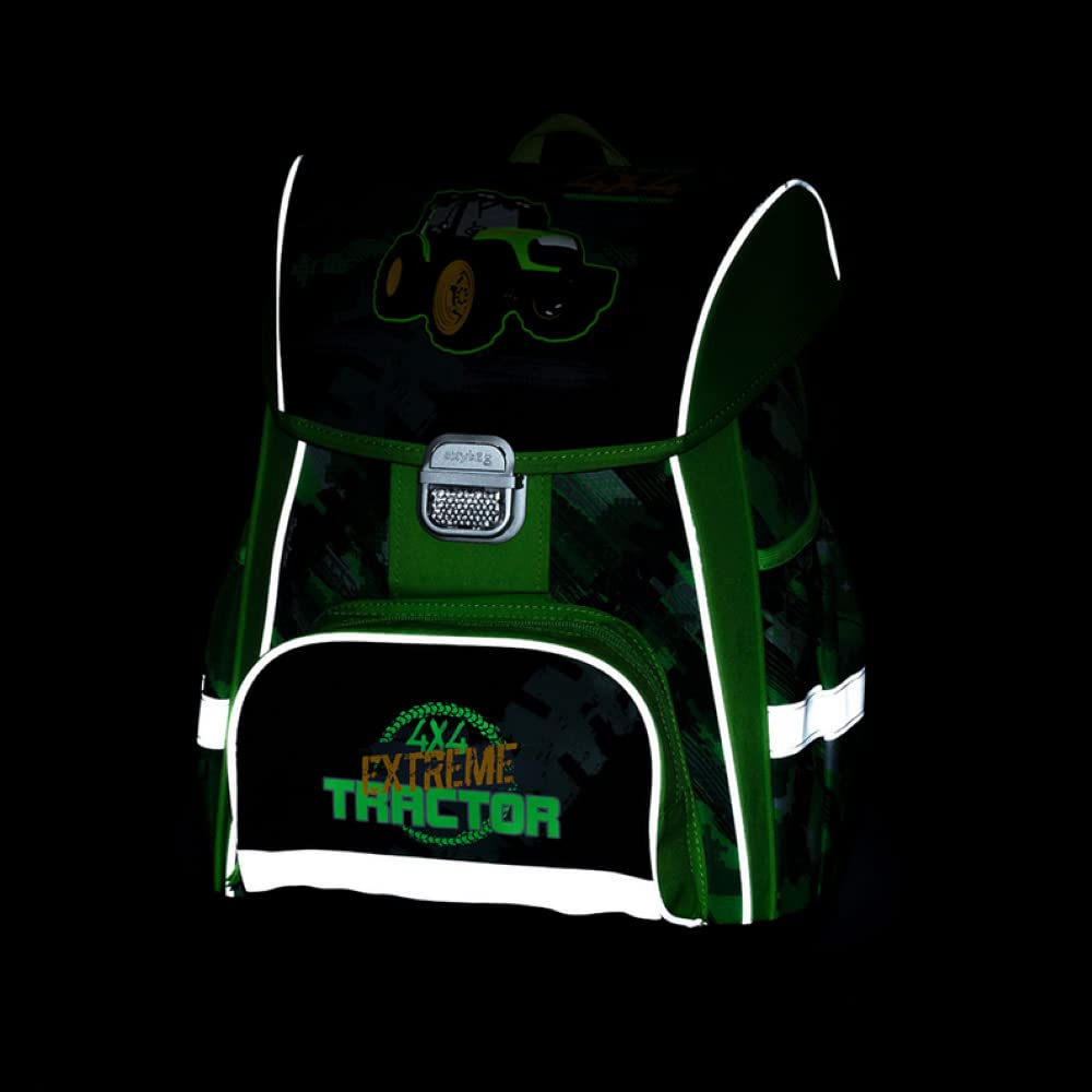 Generic tractor - bulldog - oxy bag PREMIUM school bag set 7 pieces with sports bag, lunch box, water bottle, and exercise book A5