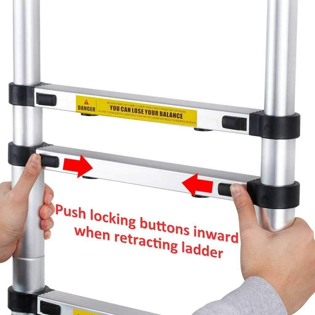 Multipurpose ladder 5m telescopic ladder aluminum folding ladder non-slip extendable sturdy step ladder 150 kg/330 lbs capacity