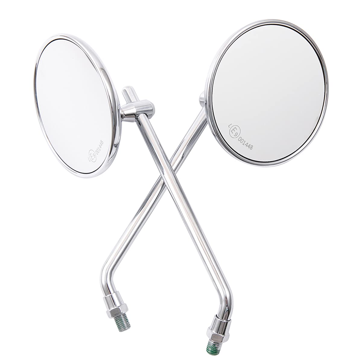 Motorcycle Rearview Mirror Round Universal CNC Aluminum Side Mirror for Motorcycle Bike Cafe Racer Chopper Bobber (Silver)