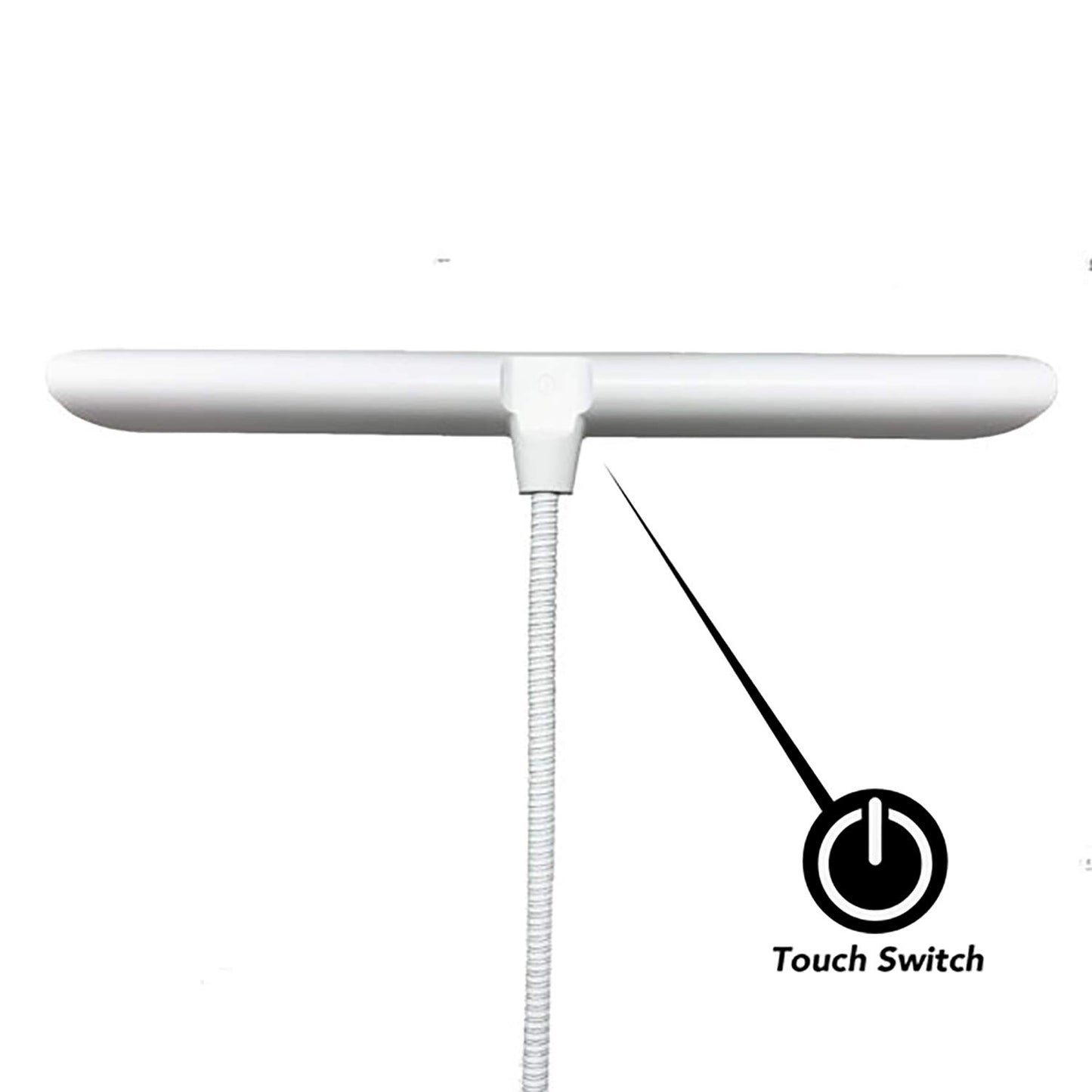 Infitronic IN18LEDKLW - 18 LEDs piano light, table lamp, warm white light, dimmable, USB Type-A charging port (white variant)