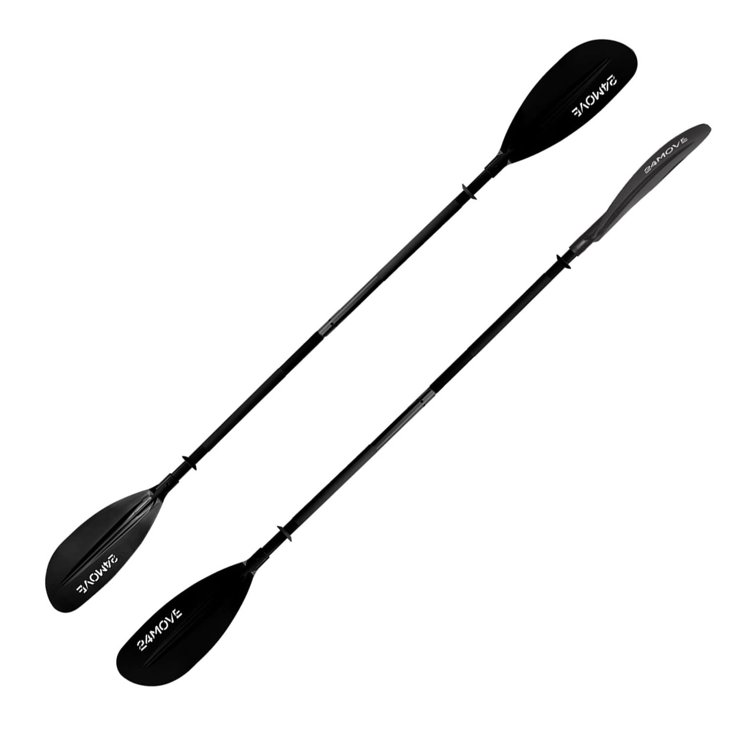 24MOVE® Double Paddle LAGO Paddle 220cm Canoe Paddle Aluminum, Stand-Up Paddling, Paddle for Kayak, Inflatable Boat, Adjustable, Black