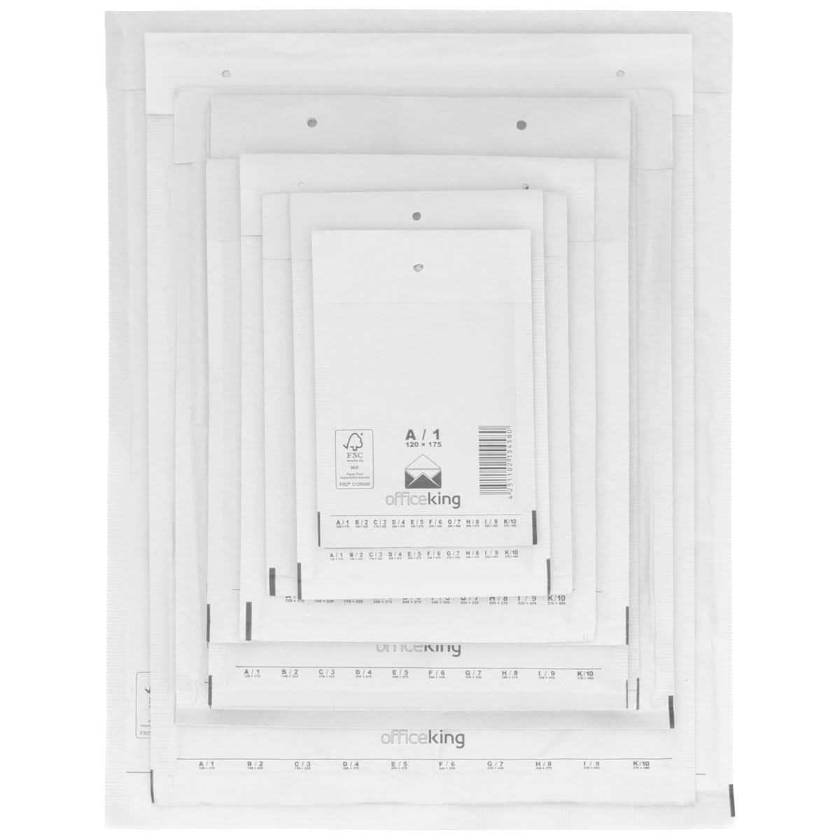50 air bubble mailers, bubble envelopes I9, Inner dimensions: 300 x 445 mm, White shipping packaging cushioned envelopes self-adhesive suitable for DIN A3