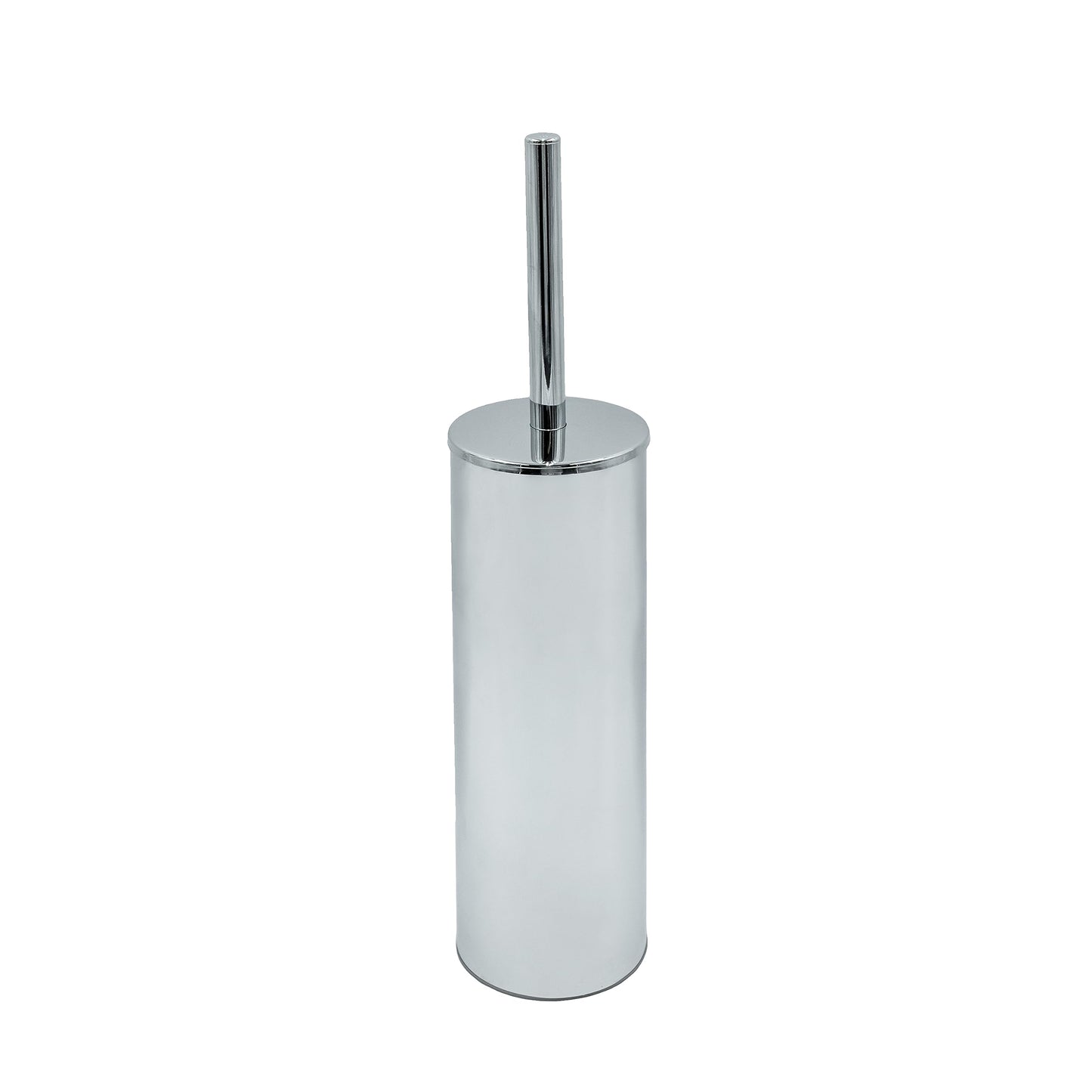 INDA - Bathroom accessories, My Love series, brush holder for wall or floor, replacement brush included, brass, chrome/white, 9 x 9 x 40 cm, SKU: AV014ACR