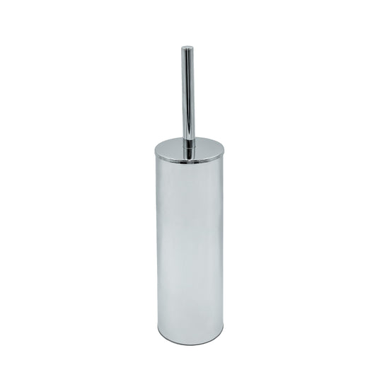 INDA - Bathroom accessories, My Love series, brush holder for wall or floor, replacement brush included, brass, chrome/white, 9 x 9 x 40 cm, SKU: AV014ACR