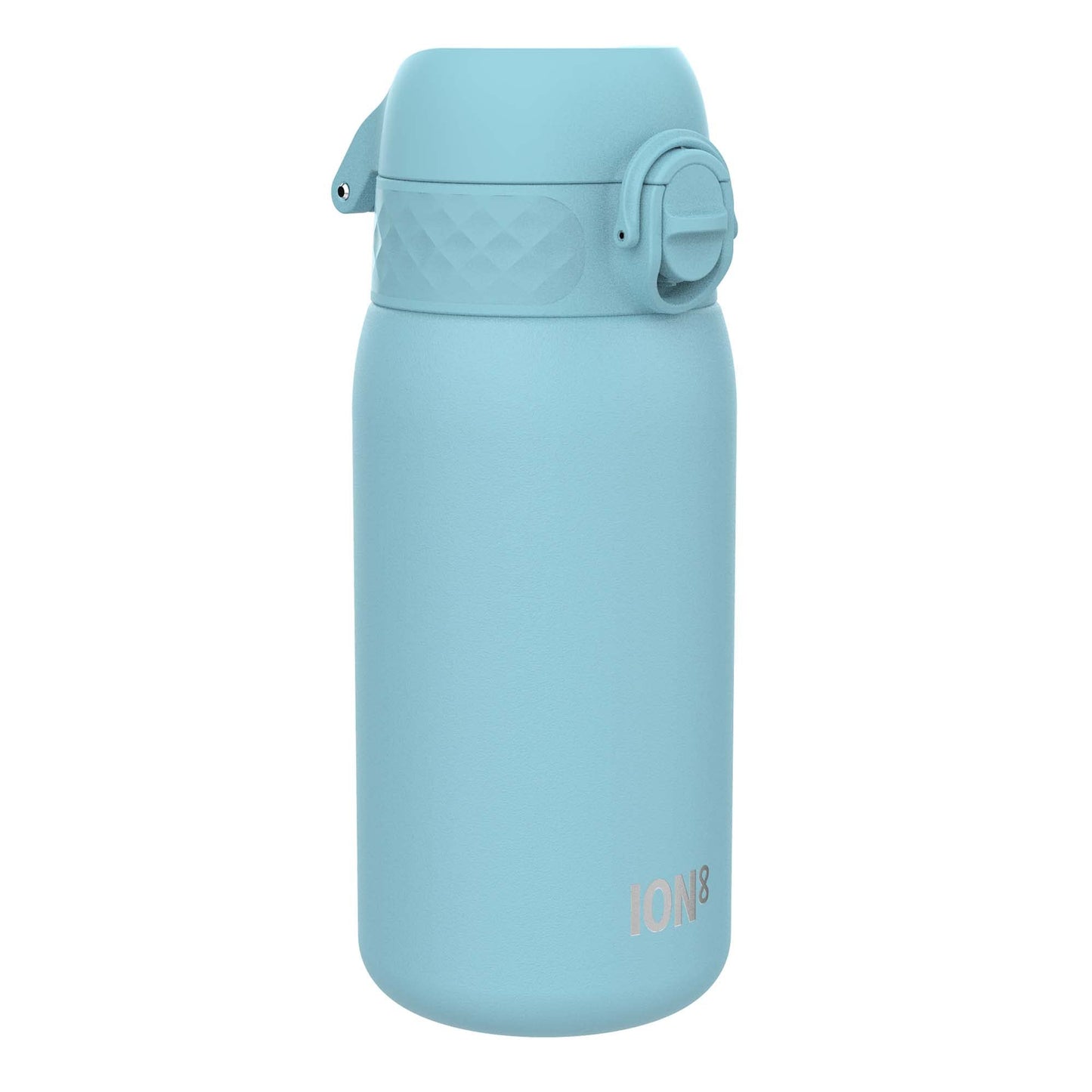 ion8 Kids Water Bottle, Stainless Steel Light 400ml, Not Insulated, Leak Proof, One-Hand Opening, Secure Locking, Dishwasher Safe, Foldable Lid, Handle, Easy to Clean, Alaska Blue