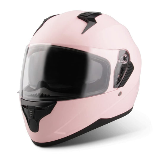 VINZ Kennet Full-Face Helmet with Sun Visor | Motorcycle Helmet Full-Face | ECE 22.06 Certified | for Women | Available in Sizes XS-XXL - Matte Pink