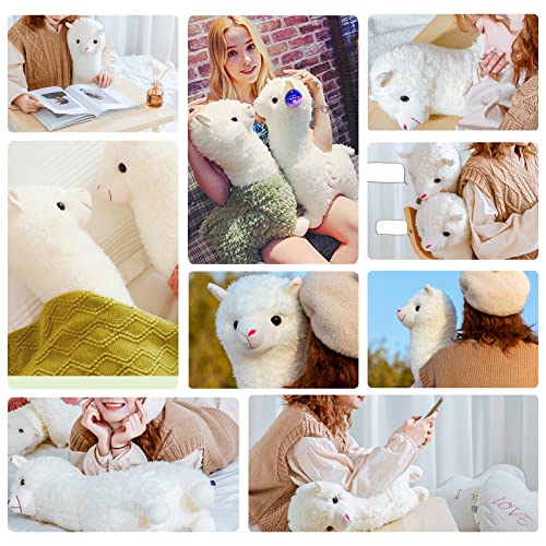 Alpaca plush toy, standing alpaca stuffed animal, cuddly alpaca, llama plushie gift for kids girls boys (.45cm, brown)