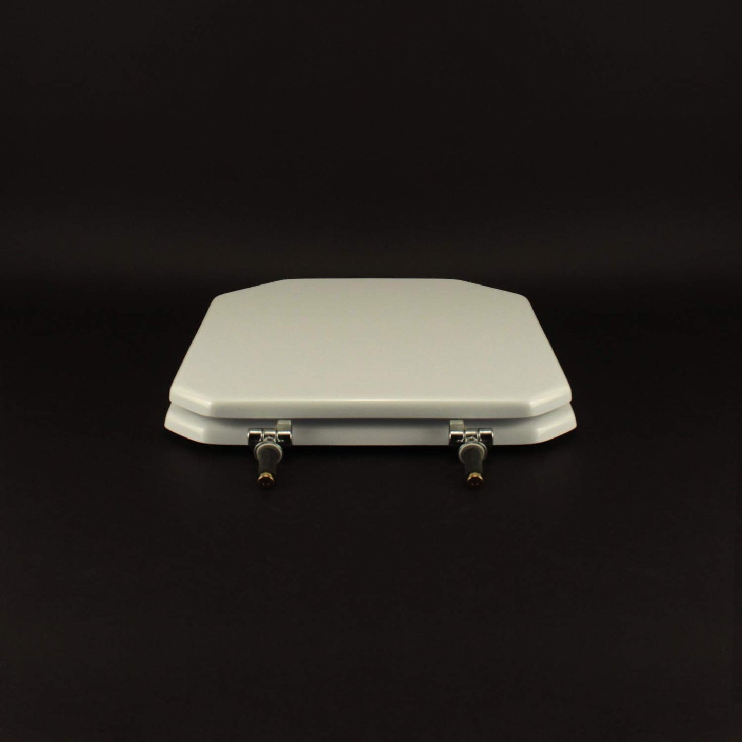 ACB/COLBAM wooden toilet seat with polyester cover, 1930 octagonal, white, Cromo-Duravit hinge