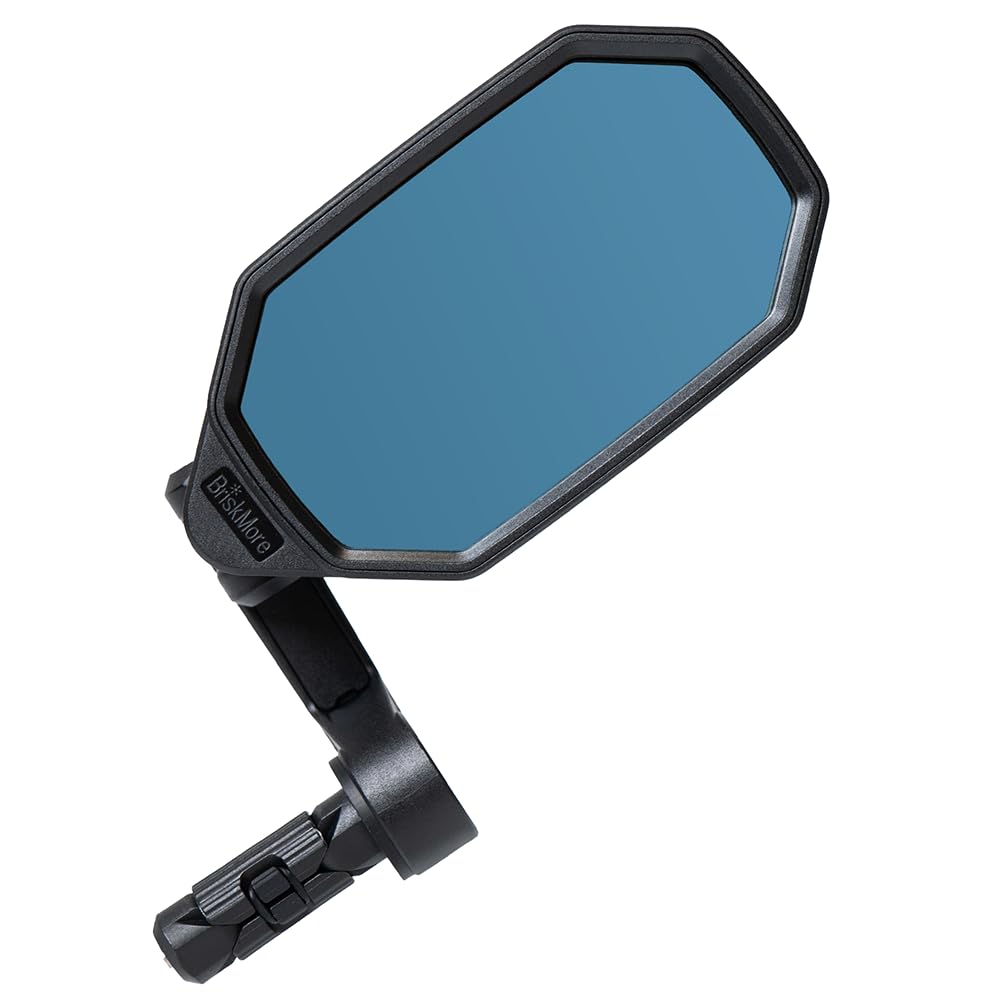 BriskMore Bar End Bike Mirror, High-Definition convex blue glass lens for scooter electric bicycle, scratch-resistant, Ebike Safe rearview mirror for right side Only BT-022RB