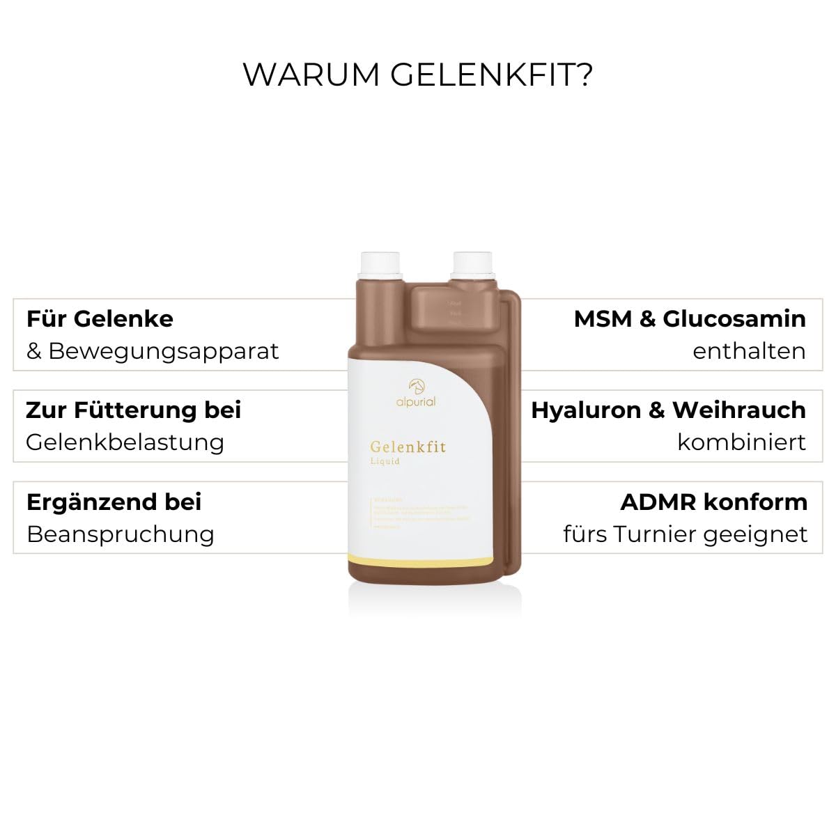 Alpurial Joint Fit - supplement for horses with high joint stress - with MSM, Hyaluron & Glucosamine - developed by veterinarians.