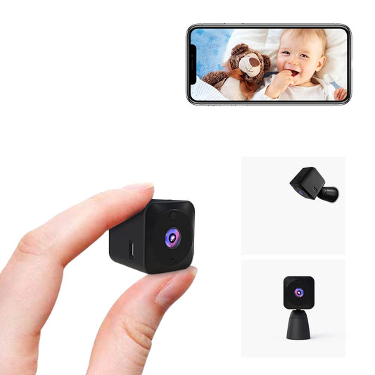 AOBOCAM Mini Camera, 1080P HD WiFi Indoor Surveillance Camera for Live Streaming on Mobile App, Night Vision Camera with Motion Detection/Long Battery Life/Cloud Storage (-3)
