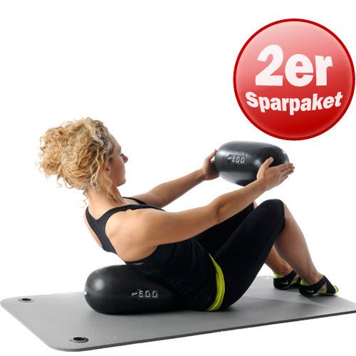 Original Pezzi® Mini Eggball® MAXSAFE 2-pack Ø18x36cm Yoga Workout black