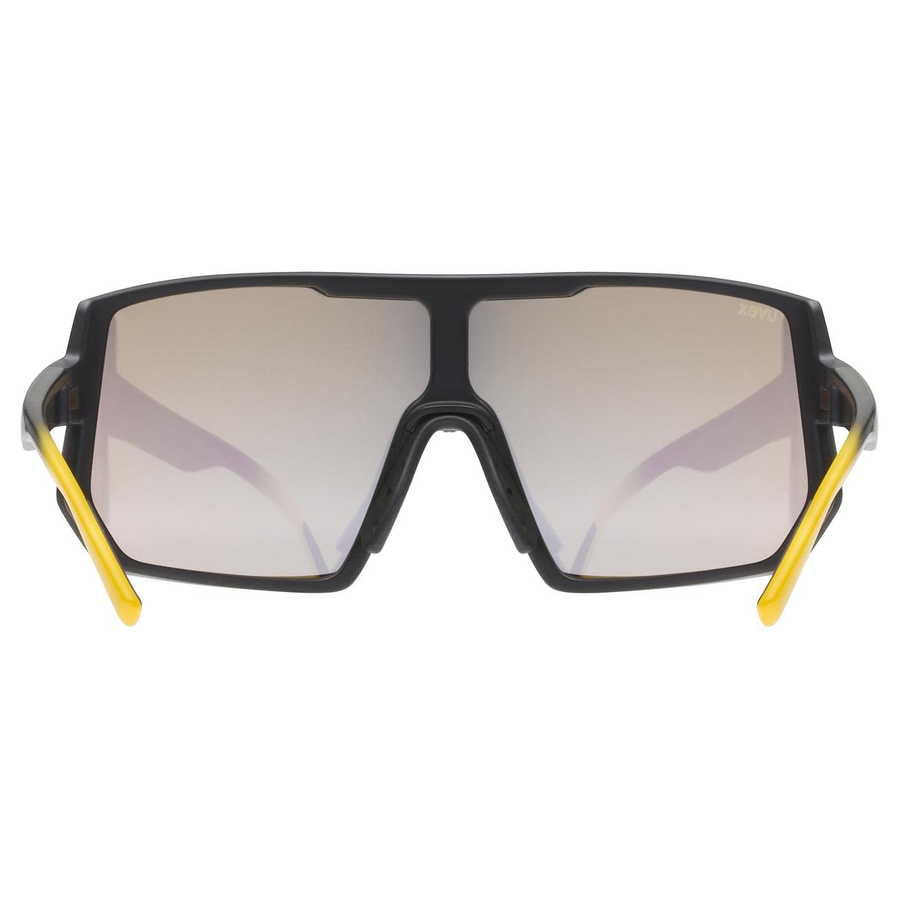 Uvex sportstyle 235 - sports glasses for women and men - 100% UVA, B, C protection - pressure-free fit & perfect grip - sunbee-black matt/yellow - one size