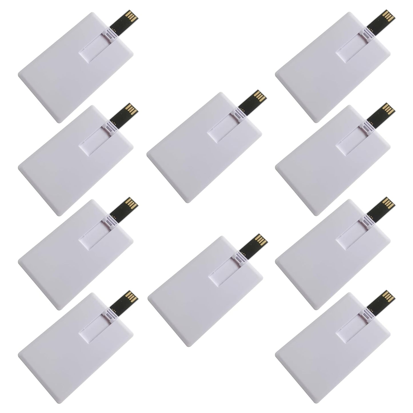 Fenglangrong 10 Piece USB Flash Drive, white 1GB credit card-shaped flash drive memory stick U disk thumb gift USB stick flat