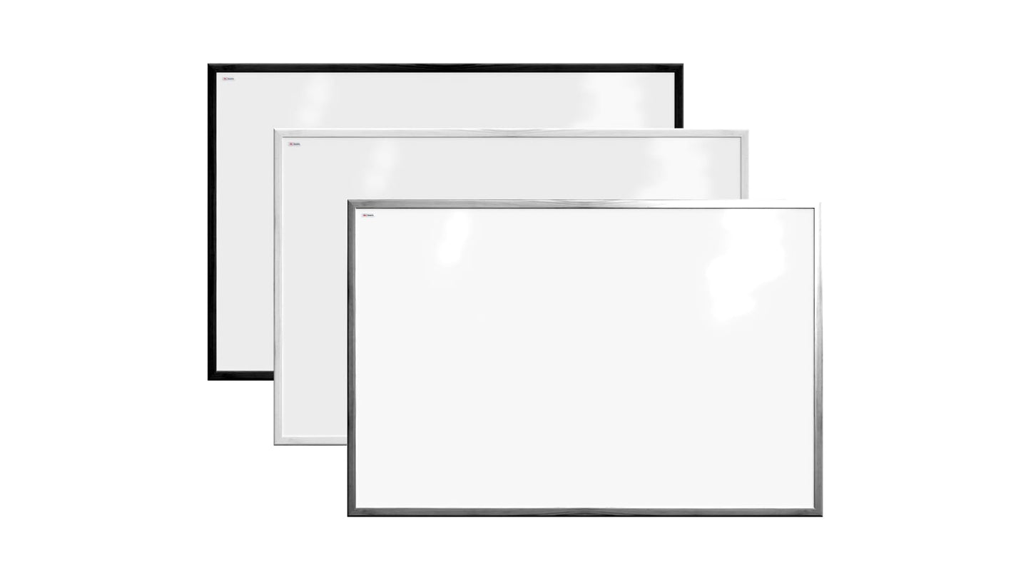 ALLboards Whiteboard with black frame 90x60cm Magnetic Whiteboard, Dry Erasable