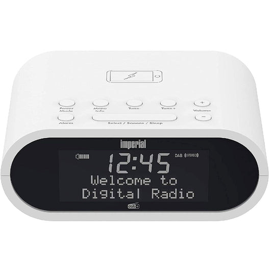 Imperial DABMAN d20 radio alarm clock (DAB+ / DAB/FM, mono, alarm, clock radio, wireless charging function, favorite memory) white.