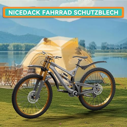 NICEDACK Bike Fender Set, MTB Front Rear Fender, Extend Thickened Mountain Bike Fenders, Quick Release Fender, Wheel Guards for 24-29 inch Bicycle.