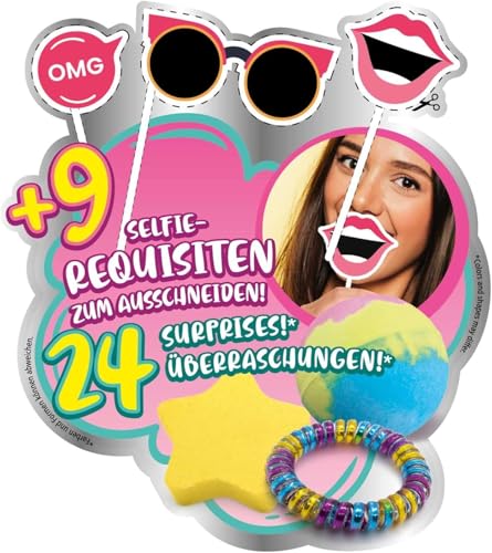 INKEE Bath & Beauty Advent Calendar for Kids - Bath Fun Toy Advent Calendar for Girls, Christmas Calendar with bath bombs, bath ball, bath salts & hair accessories.