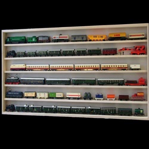 Alsino model railway display case with tracks H0 model railway collection showcase with glass hanging display case v-110.6a - dimensions: 110 cm x 58 cm x 8.5 cm 6 compartments with grooves