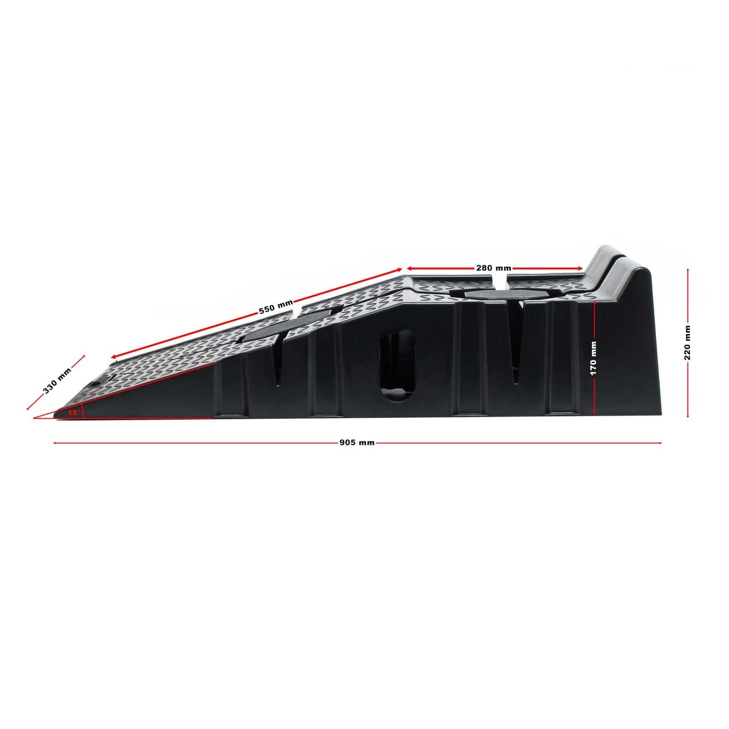 2-piece heavy-duty ramp set up to 2.5 tons for vehicle access platform lift