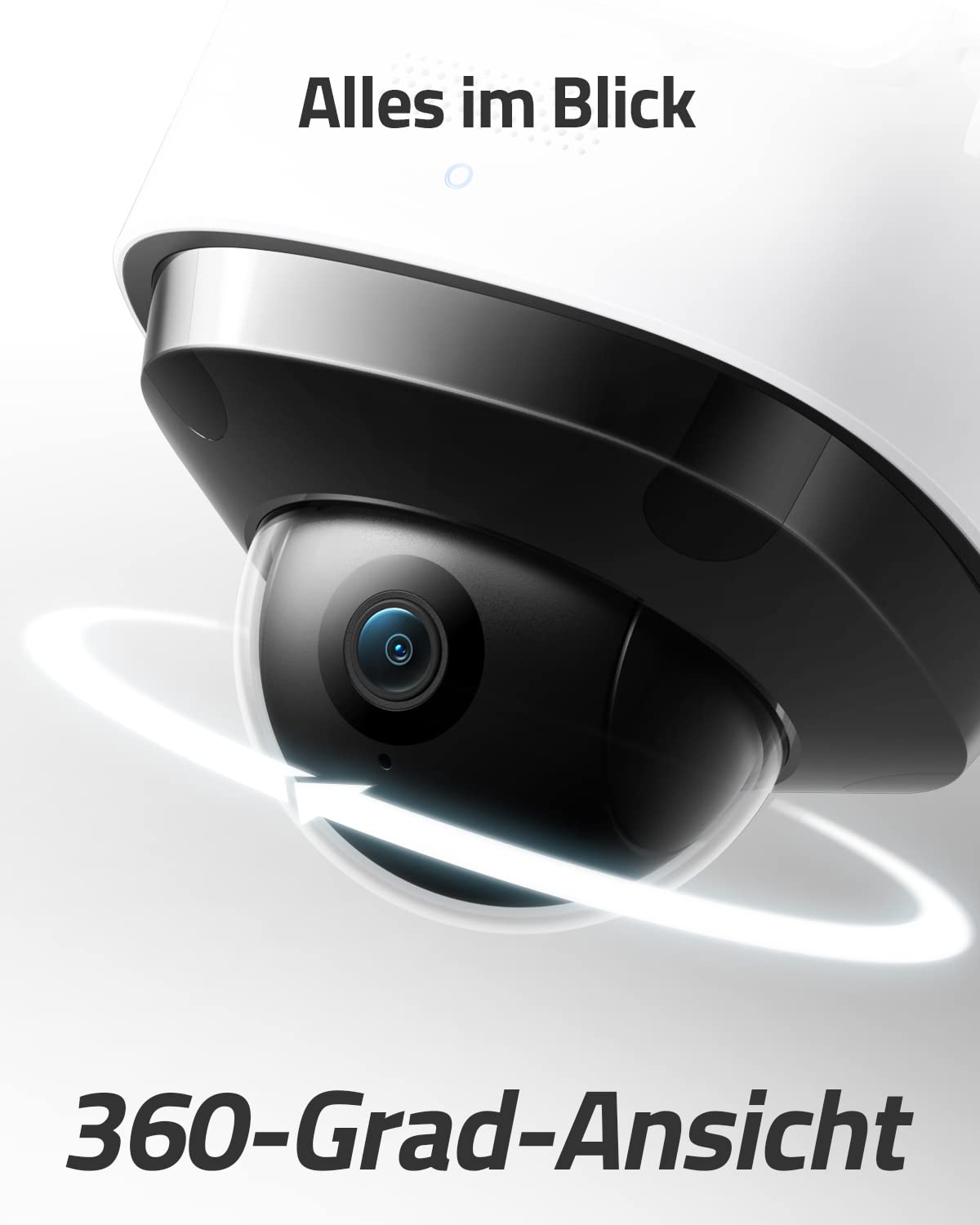 eufy Security Floodlight Cam 2 Pro surveillance camera with spotlight, 360-degree pan and tilt function, 2K Full HD, smart lighting, weatherproof, A.I. technology, free usage.