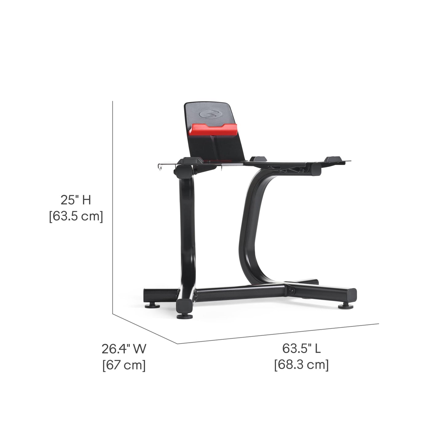 Bowflex with Media Rack Dumbbell Stand, Black, One Size