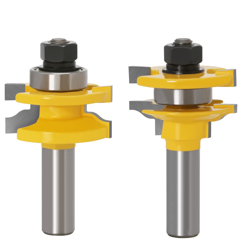 APLUS Raised Panel Door Making Carbide Router Bit Set with back cutter with 1/2-inch Shank, 3 Pieces