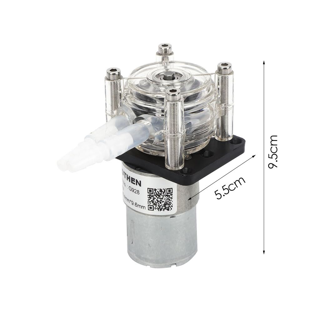 Fafeicy G928 24V Peristaltic Pump with card slot design, 500 ml/min high flow peristaltic pump. High-quality dosing pump for aquarium laboratory, 304 stainless steel screw, and ball bearing (24V)
