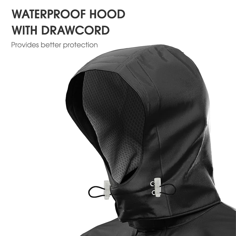 Lixada Men's Motorcycle Rain Suit Outdoor Reflective Waterproof Rain Jacket and Pants Rain Gear for Biking Cycling Camping Hiking