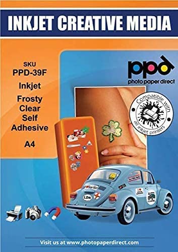 PPD 50xA4 Inkjet Label Film, Semi-Transparent, Self-Adhesive for Inkjet Printers PPD-39F-50
