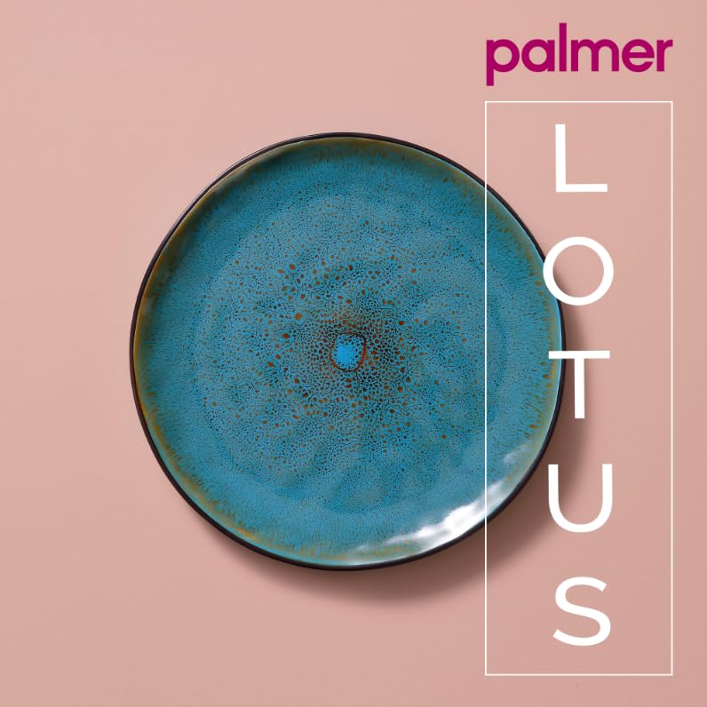 Palmer Lotus 24-piece dinnerware set for 6 people - Modern stoneware tableware, versatile and dishwasher, microwave, and oven safe.
