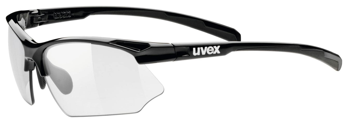 uvex sportstyle 802 V - Sports glasses for men and women - photochromic - fog-free - black/smoke - one size