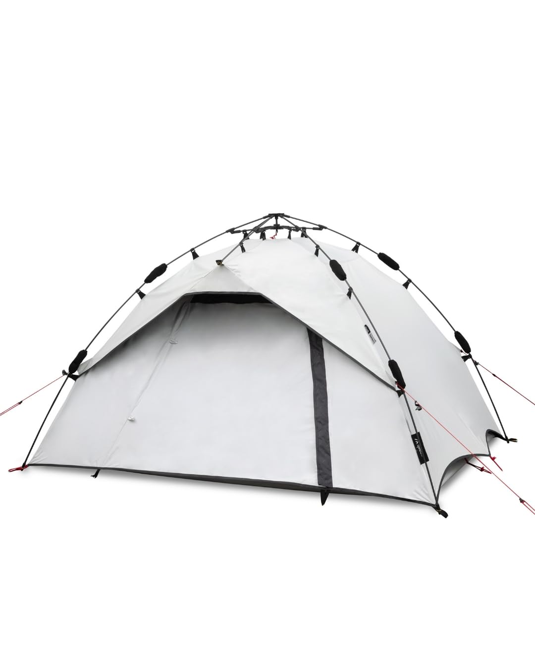 qeedo Quick Ash Dark Series seconds tent completely darkened inside, waterproof, light & robust - camping tent for 2 people, dome tent with small awning, mosquito net & quick setup system