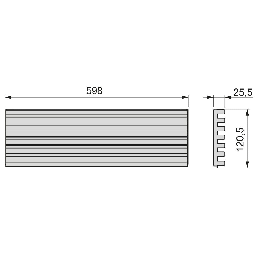 Emuca 8934869 Ventilation grille for refrigerator/stove made of stainless aluminum anodizing.