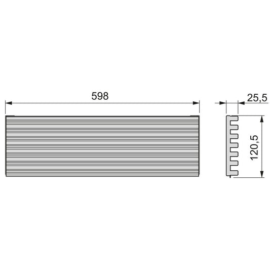 Emuca 8934869 Ventilation grille for refrigerator/stove made of stainless aluminum anodizing.
