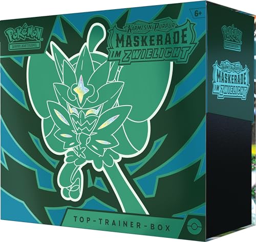 Pokémon Trading Card Game: Top Trainer Box Crimson & Purple - Masquerade in Twilight (1 full-art promo card featuring Turquoise-masked Ogrepon, 9 booster packs & premium accessories)