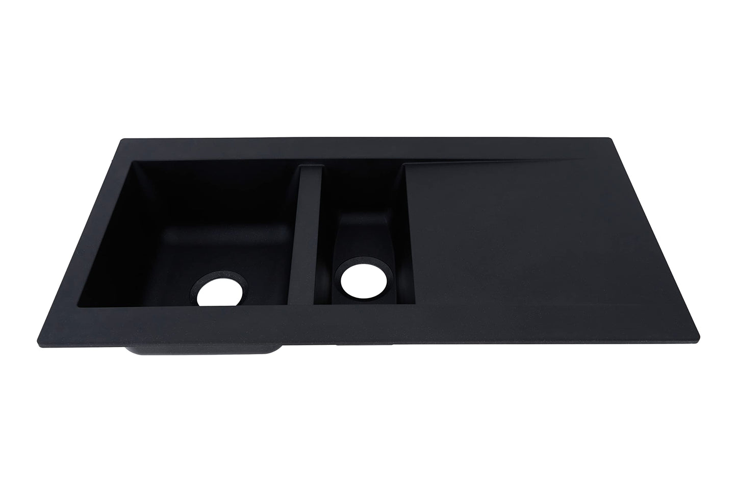 Respekta Denver Mineralite Composite Sink in Black / 1 Bowl Inset Sink in 100 x 50 cm / Sink suitable for base cabinets from 60 cm wide