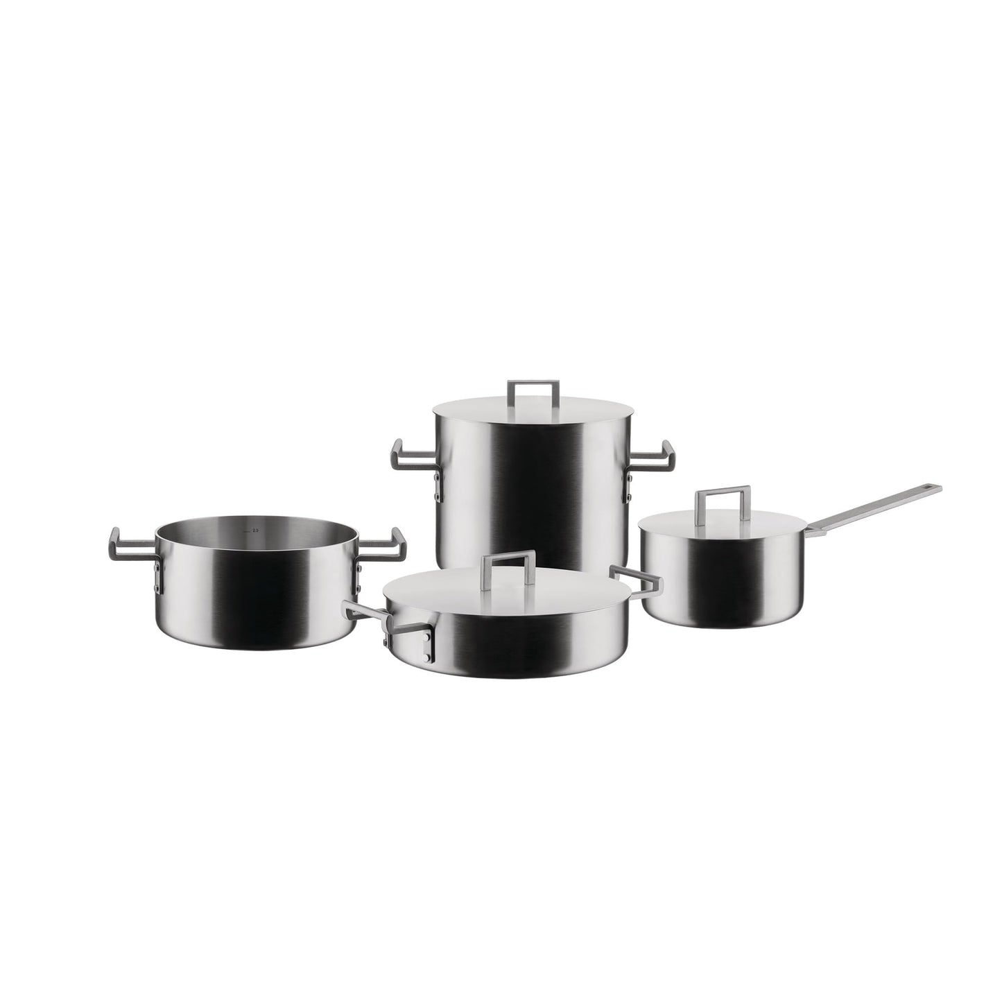 Alessi Convivio DC100S7 - design cookware set, 18/10 stainless steel handles with PVD coating, matte.